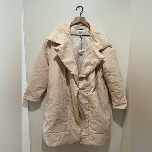 NWOT A New Day Long Puffer Wrap Coat in Light Pink Peach - Women’s Size XS